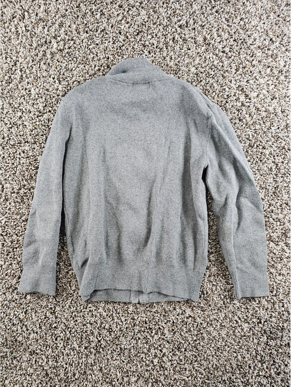 Polo Ralph Lauren Boys Sz 7 Zip Up Cotton Cardigan Sweater Light Gray